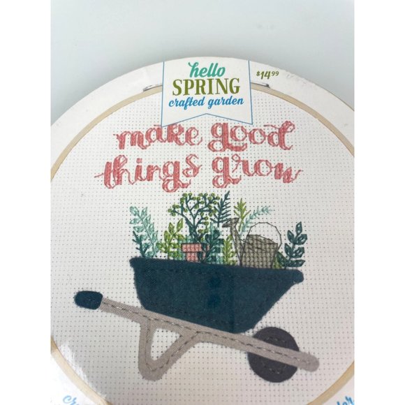Hello Spring Crafted Garden Cross Stitch Kit "Make Good Things Grow" 6 in Plants - Picture 3 of 6